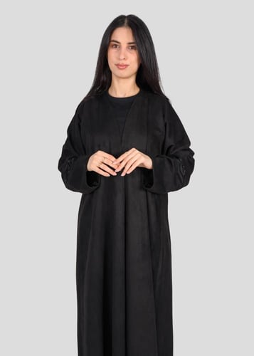 عباية شامواه شتوية مفتوحة بتطريز على الاكمام