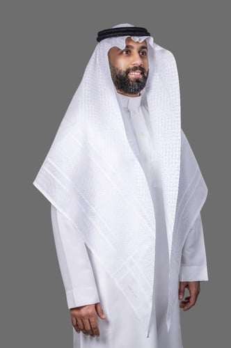 شماغ البسام جون لين الأبيض