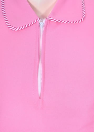 ملابس عاملات كشميري قطعتين بياقة مخططة وسحاب