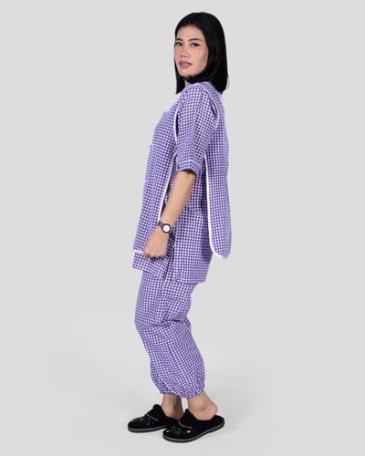 طقم عاملة منزلية مع ياقة 3 قطع