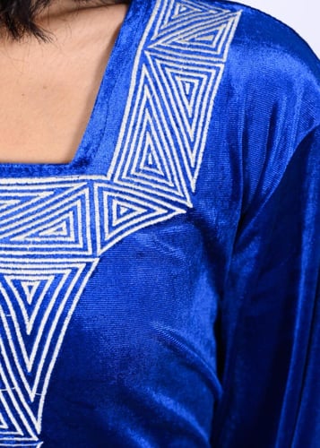 جلابية مخمل نسائي باكمام طويلة