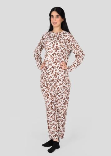 بجامة قطن نسائية باكمام طويلة