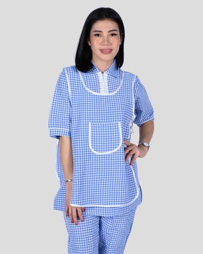 طقم عاملة منزلية مع ياقة 3 قطع