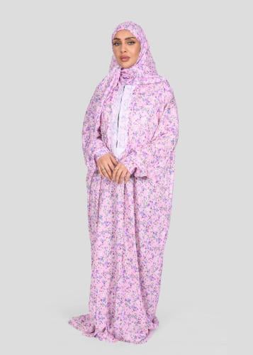 شرشف صلاة وردي مشجر دانتيل بسحاب