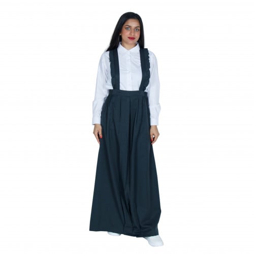 مريول مدرسي شيال للمتوسط بلون زيتي ومغاط للخصر من...