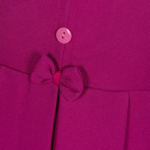 مريول مدرسي أبتدائي بلون فوشي بأزرار وفيونكا من كن...