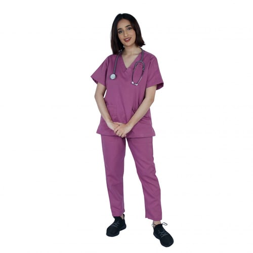 زي طبي نسائي وردي غامق