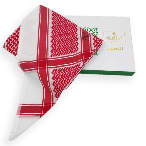 شماغ العجلان الذهبي أحمر