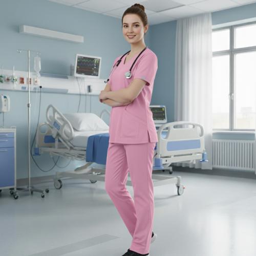 سكراب طبي أوفر سايز نسائي لون وردي