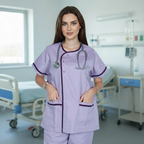 سكراب طبي للجنسين لون موف وخطوط بنفسجي