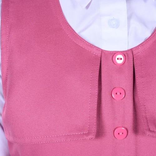 مريول مدرسي وردي للمتوسطة بجيوب جانبية