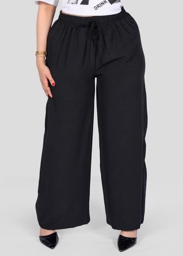 بنطلون نسائي بخصر مطاطي وقصة فضفاضة