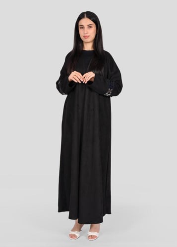 عباية شامواه مفتوحة بتطريز الأكمام