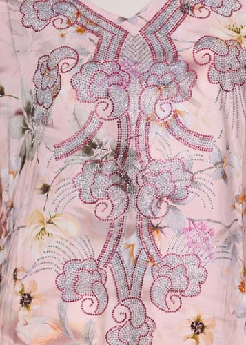 جلابية روز فلورال بأربطة جانبية