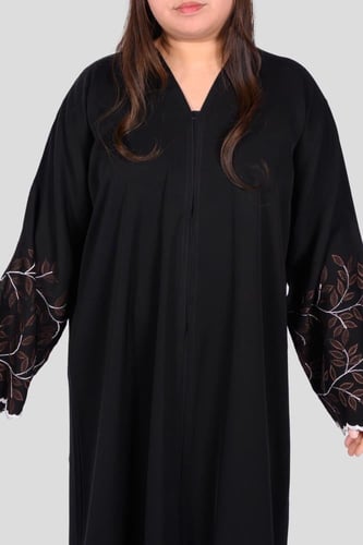 عباية سوداء باكمام مشجرة