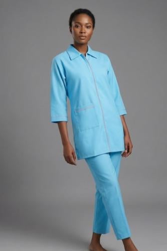 يونيفورم عاملات كشميري عملي قطعتين نص كم