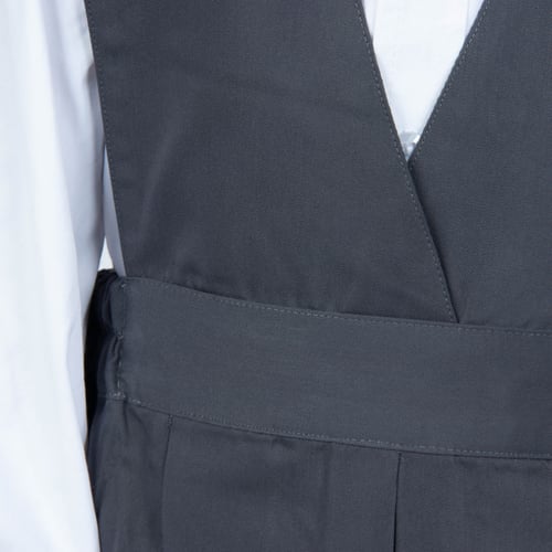 مريول روضة رصاصي بتصميم X ومطاط جانبي من كنزي