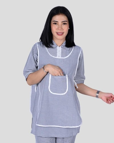 طقم عاملة منزلية كاروهات 3 قطع