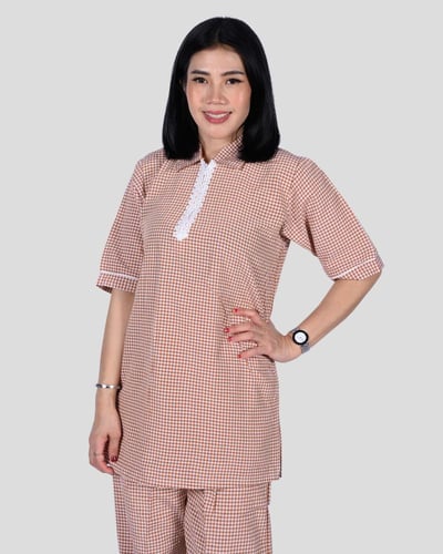 طقم عاملة منزلية كاروهات 3 قطع