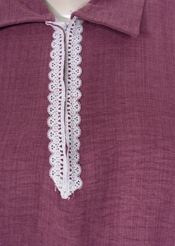 زي عاملات منزليات قطعتين بتطريز دانتيل وسحاب