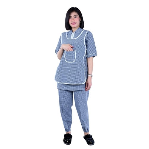 طقم عاملة منزل كاروهات 3 قطع