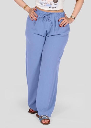 بنطلون واسع بخصر مطاطي وقصة مريحة