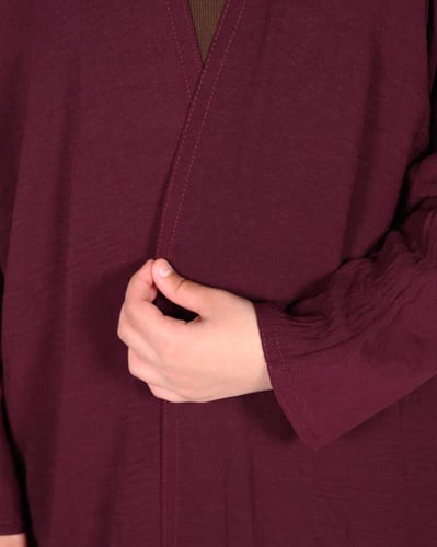 عباية كتان ملونة للبنات بتصميم عملي