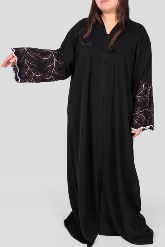 عباية سوداء باكمام مشجرة