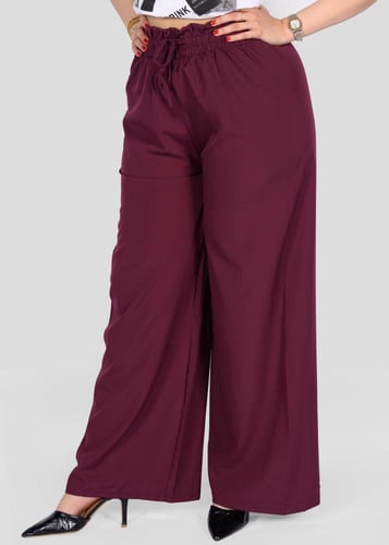 بنطلون واسع بخصر مطاطي مريح