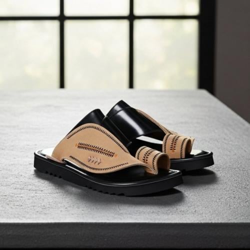 نعال رجالي بيج و اسود