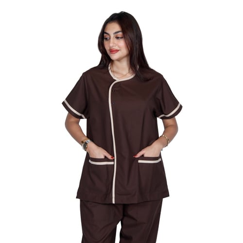 سكراب طبي للجنسين لون بني غامق وبيج