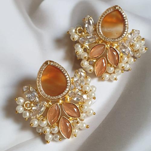 Handmade ring plated with gold, natural stones, ap...