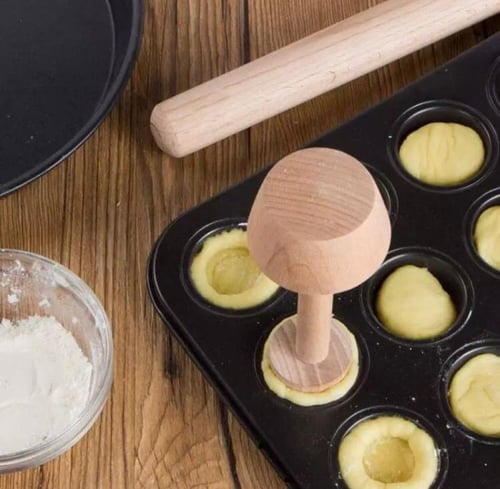 عصا خشب كبس التارت / عصا ضغط عجينة الكوكيز / خشبة...