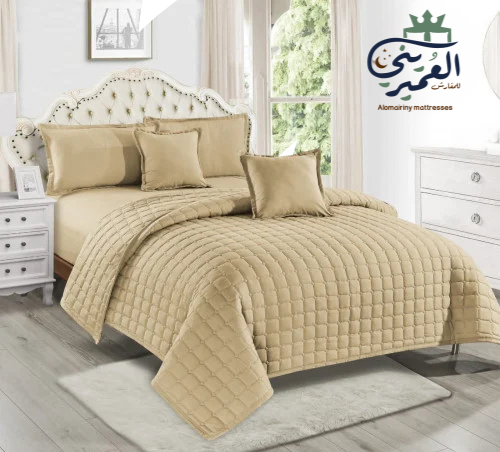مفرش مضغوط 6 قطع نفرين - بيج