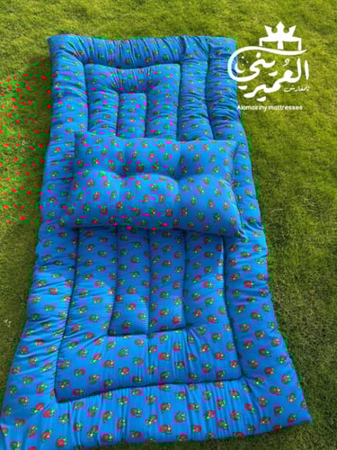 بكج الراحة روز–مدّة ومخدة شالكي أزرق