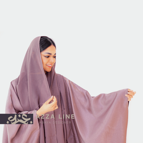 S02 عبايه بشت باللون الوردي