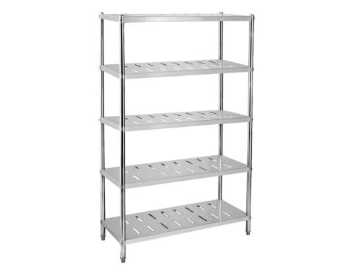 5 steel storage shelves, hollow