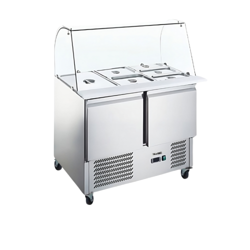 ثلاجة عرض سلطات كونتر واجهة زجاج 90 سم | BMAX