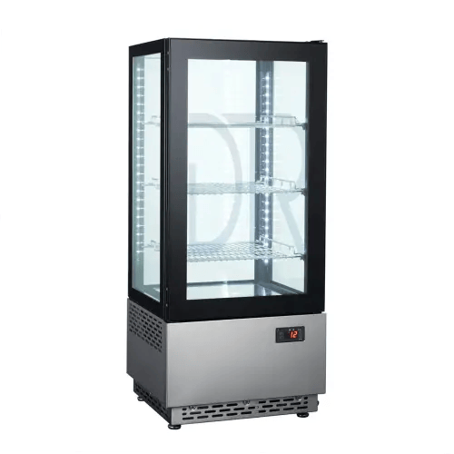 ثلاجة عرض فوق كاونتر أربع واجهات زجاج اسود