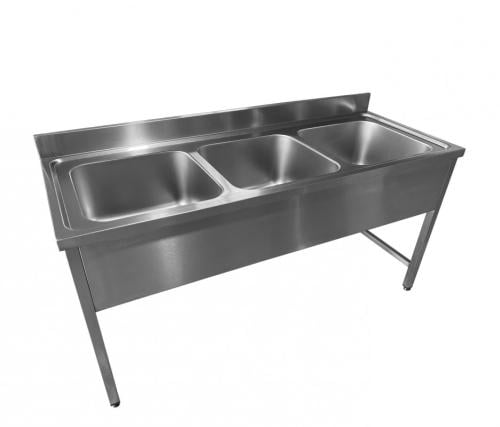 مغسلة ثلاث احواض 180 سم استانلس ستيل
