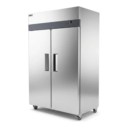 ثلاجة تبريد عمودي بابين ستانلس ستيل - BMAX Double...