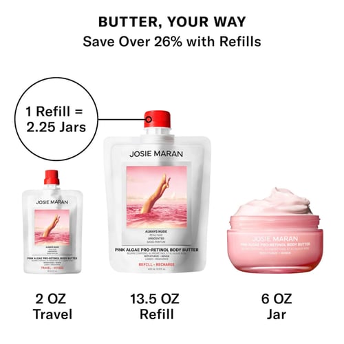 Josie Maran Pink Algae Pro-Retinol Body Butter for...