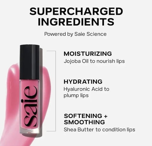 Saie Glossybounce High-Shine Hydrating Lip Gloss O...