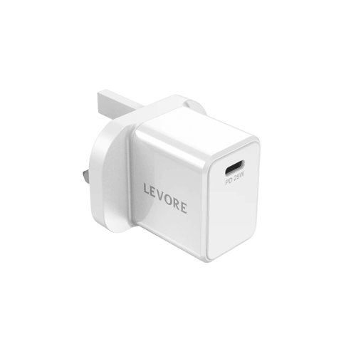 شاحن جداري ليفوري بمنفذ تايب ي بقوة 25 واط - ابيض