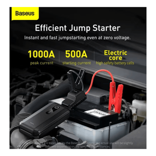 بيسوس مشغل بطارية سيارة + باور بانك بقوة 10000 ملي...