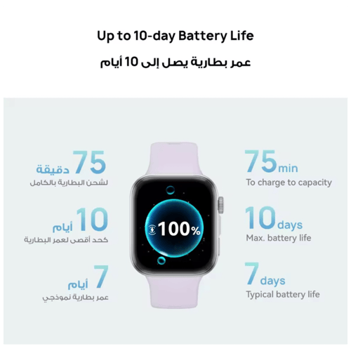 ساعة هواوي واتش فيت 4 مقاس 1.82 بوصة - بنفسجي