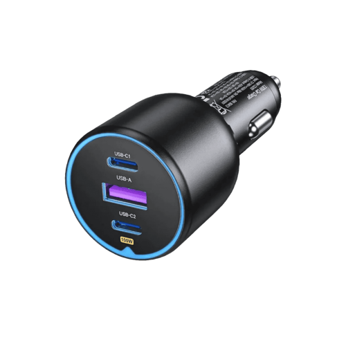 شاحن سيارة يوجرين بمنفذ يو اس بي ومنفذين تايب سي ب...