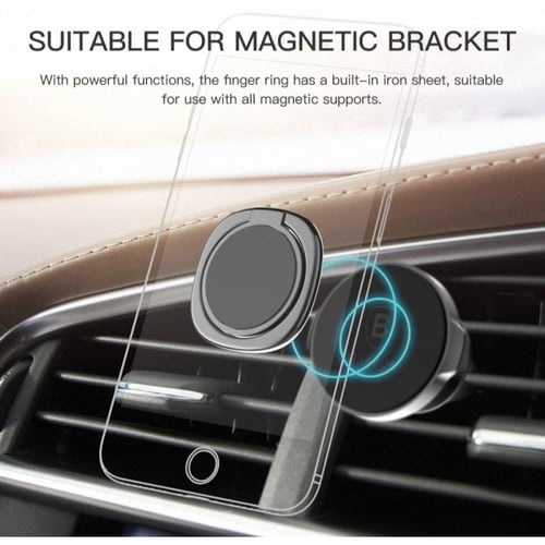 بيسوس مسكة جوال خاتم - أسود