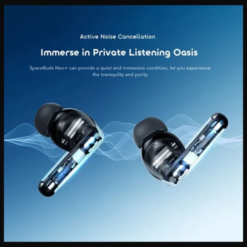 سماعة أذن اورايمو لاسلكية سبيس بودز نيو بلس - أسود