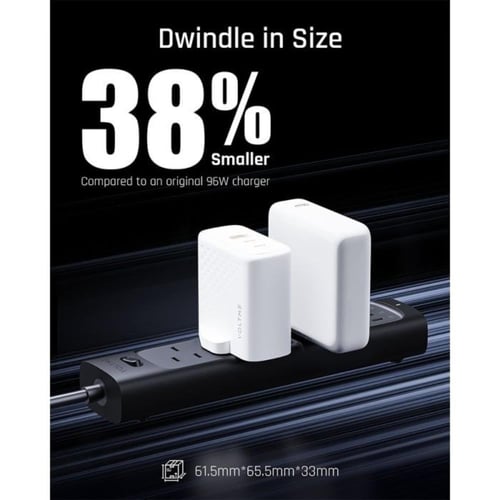 فولتمي ريفو شاحن جداري بقوة 100 واط بمنفذين تايب س...